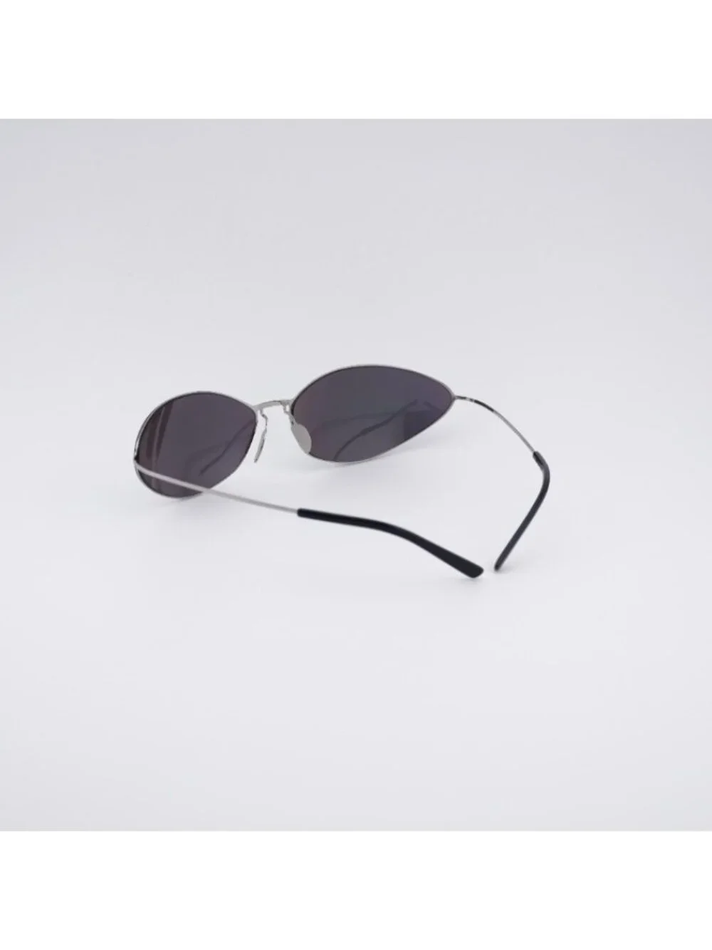 Balenciaga BB0350S 004 Sunglasses Silver Cat Eye Frame, Silver Mirror Lenses